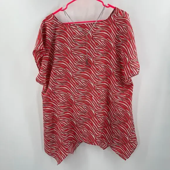 Michael Michael Kors Blouse SZ Extra Large NEW Zebra Chain Necklace Top NWOT - Picture 4 of 14